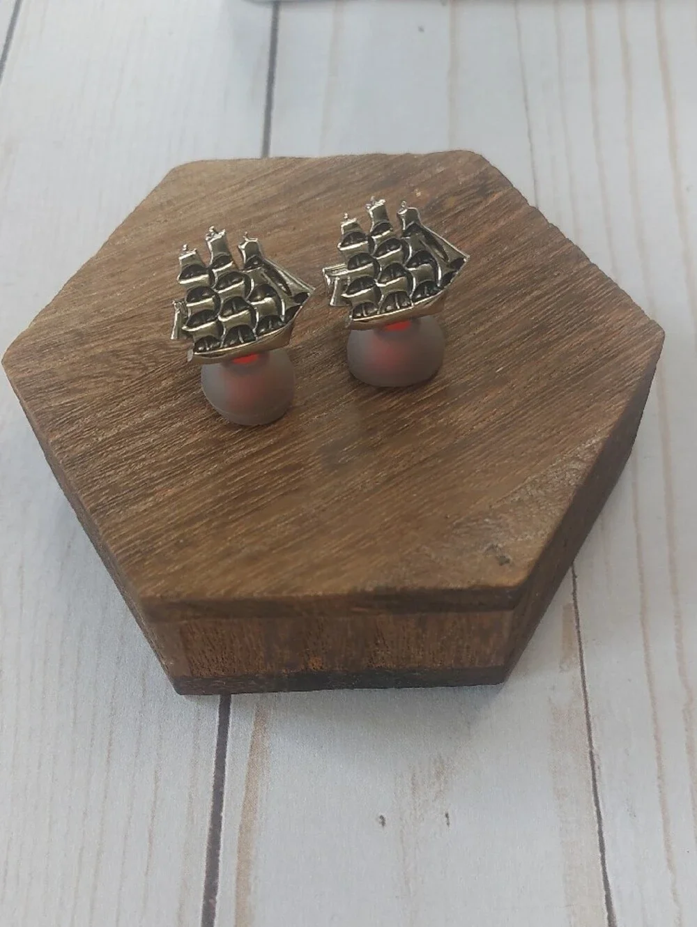 Silver Ship Cufflinks for Men - Classic Nautical Accessory